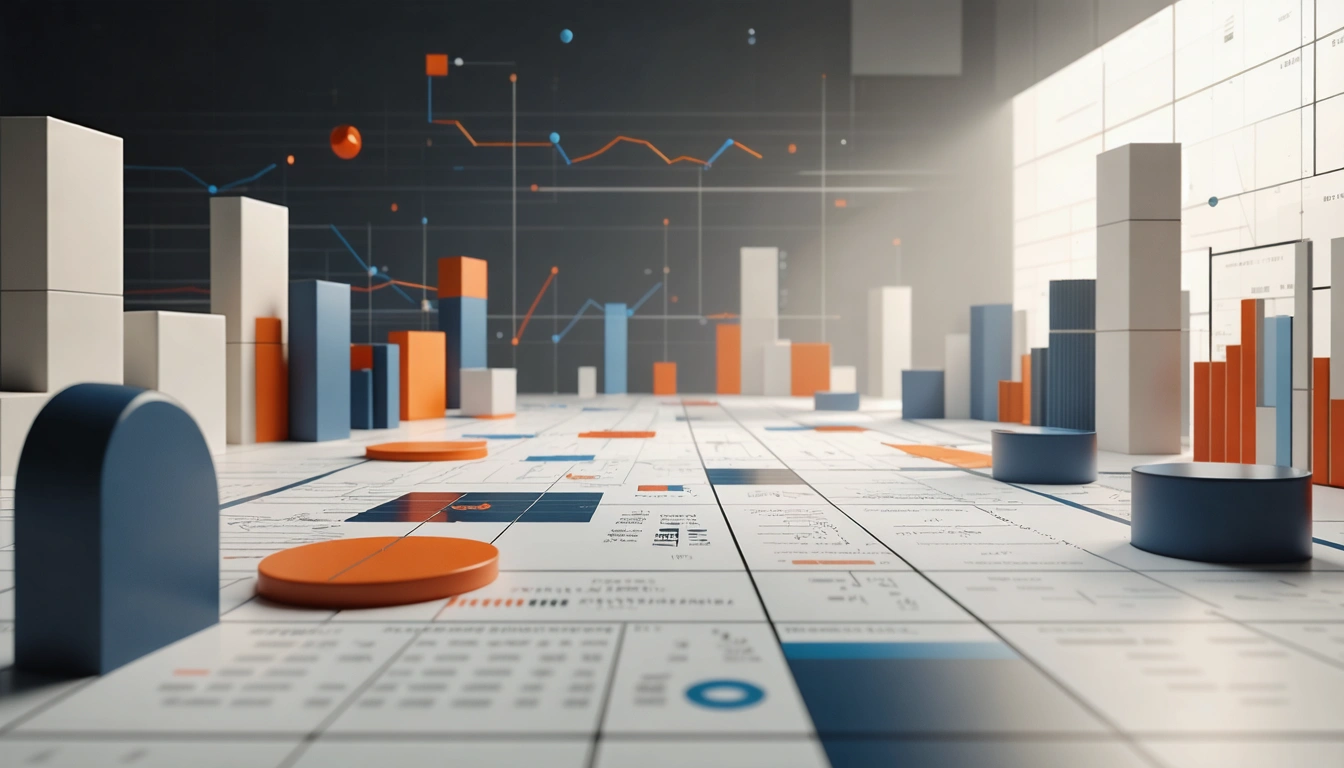 Futuristic dashboard with luminous KPIs
